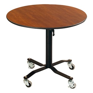 Round Mobile EZ-Tilt Adjustable-Height Cafe Tables - Lowered