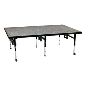 Adjustable-Height Portable Stage w/ Carpet Deck