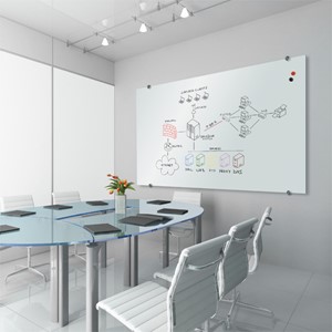 Visionary Glossy White Glass Magnetic Whiteboard