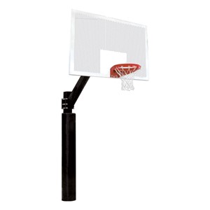 Fixed-Height Playground Basketball System w/ Perforated Steel Backboard (Pole padding sold separately)