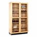 Tall Wood Storage Cabinet w/ Glass Doors
