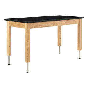 Adjustable-Height Science Lab Table w/ Wood Legs & ChemGuard Top