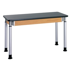 Adjustable-Height Science Table w/ Silver Powder-Coated Legs - ChemGuard Top (24" W x 72" L)