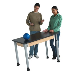 Adjustable-Height Science Lab Table w/ Laminate Top - Silver Powder Coated Legs