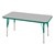 Rectangle Adjustable-Height Activity Table - Gray top w/ green edge