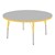 Round Adjustable-Height Activity Table - Gray top w/ yellow edge