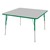Square Adjustable-Height Activity Table - Gray top w/ green edge band