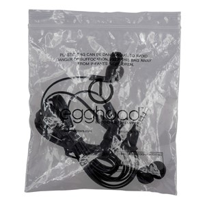 Earbud Headphone w/ In-Line Mic & Volume Control - Sealable plastic storage bag