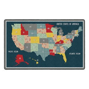 United States Collage Rug
