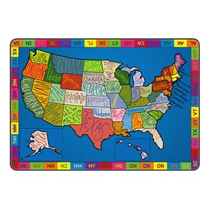 My American Doodle Map Rug