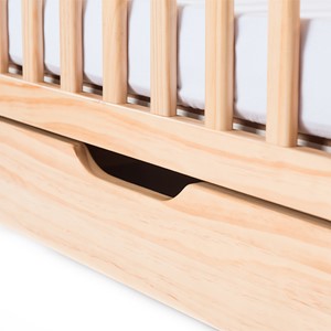 Next Generation Serenity SafeReach Clearview Compact Safety Crib - Natural - Drawer - Closed