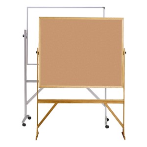 Reversible Rolling Bulletin Board/Markerboard - Aluminum Frame & Wood Frame Shown