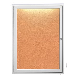 Concealed Lighting Enclosed Bulletin Board - One Door