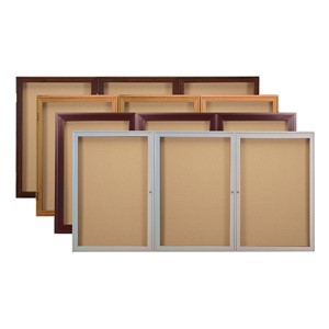 Indoor Enclosed Bulletin Boards w/ Three Doors