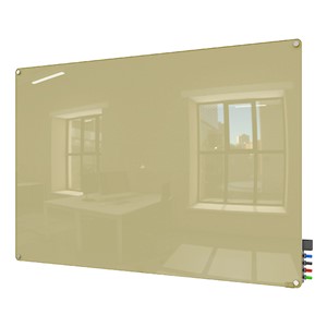 Harmony Colors Magnetic Glass Whiteboard w/ Radius Corners- Beige