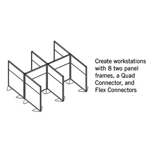 Floor Partition w/ Aluminum Frame - Two Split Panel