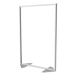 Floor Partition w/ Aluminum Frame - Full Clear Acrylic Panel Infill (72" H)
