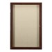 Enclosed Fabric Tack Board w/ One Door - Walnut Finish Frame