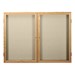 Enclosed Fabric Tack Board w/ Two Doors & Oak Finish Frame
