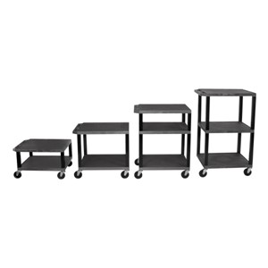 Adjustable-Height Tuffy Cart - Black w/ Black Shelves