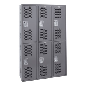 All-Welded Ventilated Three-Wide Double-Tier Gym Lockers