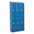 Fully Assembled Three-Wide Double-Tier School Lockers w/ Slope Top (36" H Openings) - Marine blue
