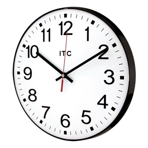12" Basic Plastic Wall Clock (angle view)