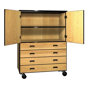 Combo Storage Cabinet - Shown w/ doors & four drawers
