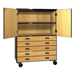 Combo Storage Cabinet w/ Doors - Standard Frame (Five Drawers)