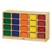Baltic Birch 20-Cubby Mobile Storage Unit w/ Colorful Trays - Shown w/ assorted trays