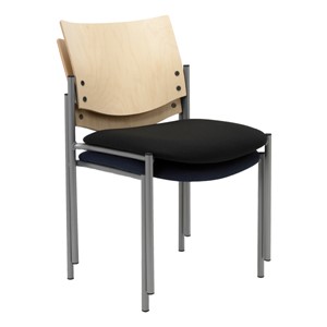 1300 Series Wood Back Stack Chair w/ out Arms - Shown stacked