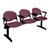 2000 Series Beam Seating – Three Seats shown w/ optional side arms - Burgundy