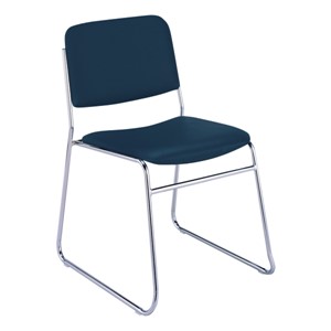 300 Stack Chair w/out Arm Rests - Vinyl Upholstered Seat - Navy