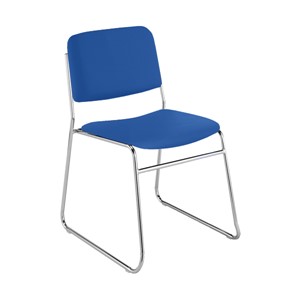 300 Stack Chair w/out Arm Rests - Vinyl Upholstered Seat - Blue
