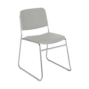 300 Stack Chair w/out Arm Rests - Vinyl Upholstered Seat - Light Gray