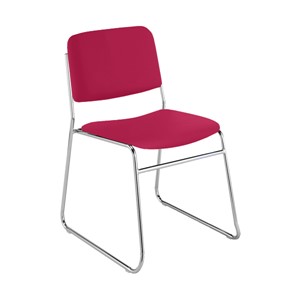 300 Stack Chair w/out Arm Rests - Vinyl Upholstered Seat - Red