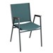 400 Stack Chair w/ Arm Rests - Fabric Upholstered - Denim w/ Sandtex black frame