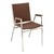 400 Stack Chair w/ Arm Rests - Fabric Upholstered - Brown w/ chrome frame