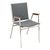 400 Stack Chair w/ Arm Rests - Fabric Upholstered - Gray w/ chrome frame