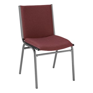 420 Stackable Chair w/ out Arm Rests - Fabric Upholstered Seat - Cabernet fabric w/ Black frame