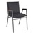 420 Stack Chair w/ Arm Rests - Vinyl Upholstered Seat - Black vinyl w/ Black frame