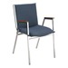 420 Stack Chair w/ Arm Rests - Fabric Upholstered Seat - Denim fabric w/ Chrome frame