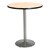 Round Pedestal Stool-Height Table w/ Silver Base - Natural