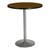 Round Pedestal Stool-Height Table w/ Silver Base - Walnut