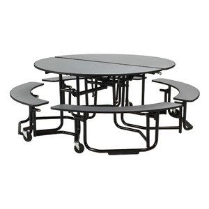 Uniframe Mobile Round Cafeteria Split-Bench Table