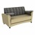 Shapes Series II Common Area Sofa w/ Tablet Arms - Telegraph Steel/Sand w/ Cosmic Strandz Tablet