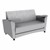 Shapes Series II Common Area Sofa w/ Tablet Arms - Live Wire Stone/Light Gray w/ Cosmic Strandz Tablet