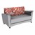 Shapes Series II Common Area Sofa w/ Tablet Arms - Angle Pepper/Light Gray w/ Cosmic Strandz Tablet