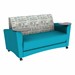 Shapes Series II Common Area Sofa w/ Tablet Arms - Bandwidth Circuit/Teal w/ Cosmic Strandz Tablet