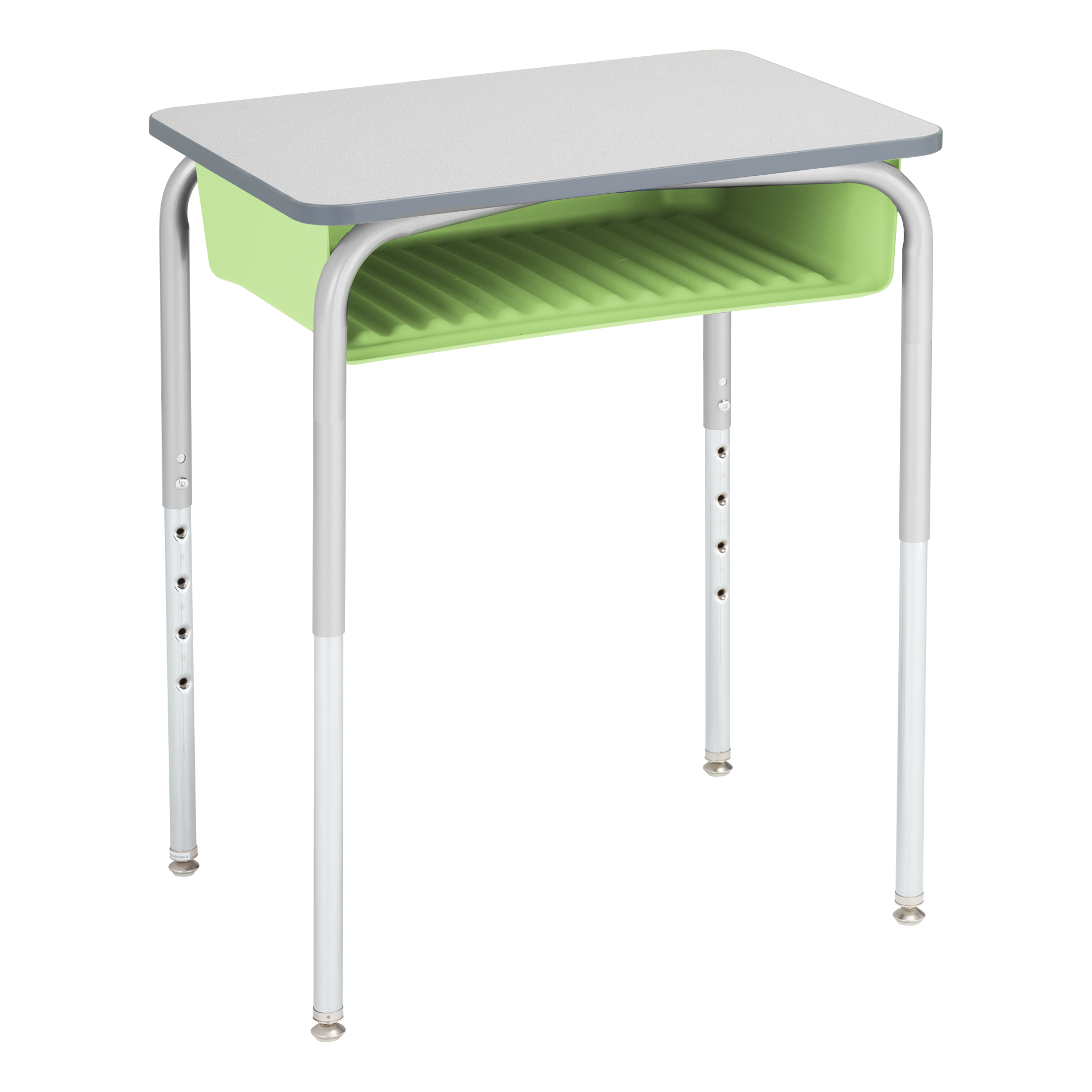 Learniture Open Front Desk W Color Book Box Silver Mist Frame At School Outfitters